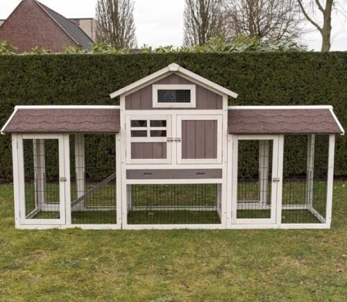 Konijnenhok Amalie met dubbele ren