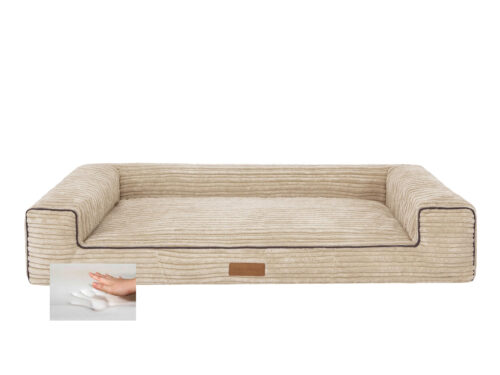 Orthopedische hondenmand Lounge Bed Supersoft Rib Beige 100cm
