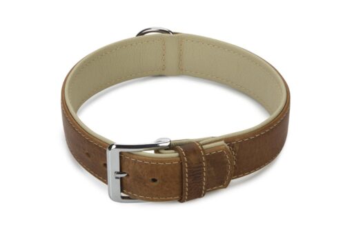 Beeztees leren halsband Comfort Bruin