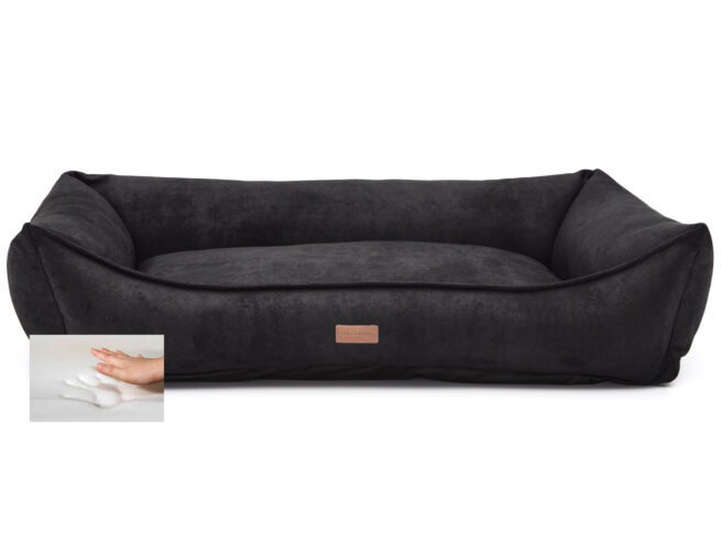 Dog's Lifestyle Hondenmand Lederlook Deluxe Antraciet - Afbeelding 2