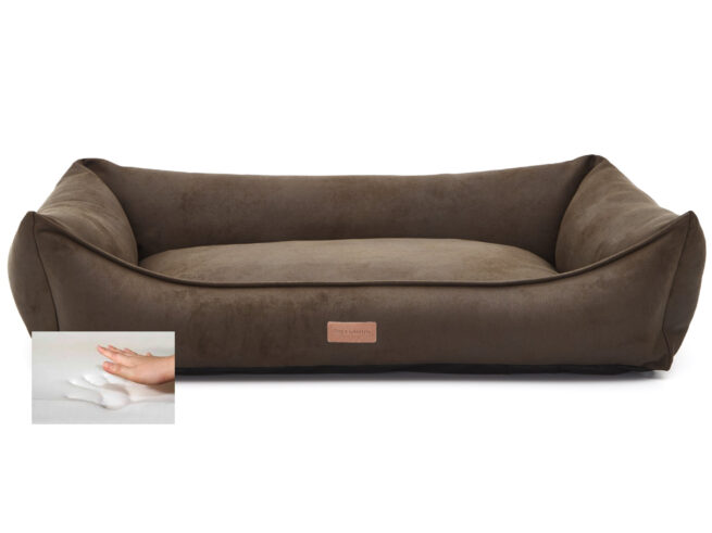 Dog's Lifestyle Hondenmand Lederlook Deluxe Taupe - Afbeelding 2