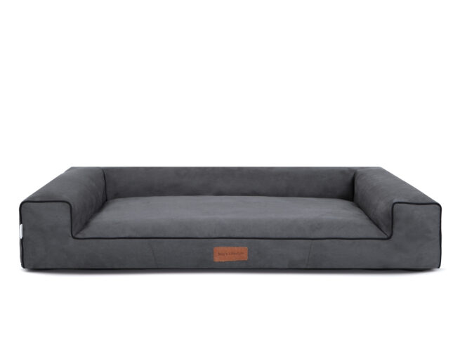 Hondenmand Lounge Bed Suedine Grijs