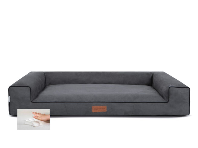 Hondenmand Lounge Bed Suedine Grijs - Afbeelding 2