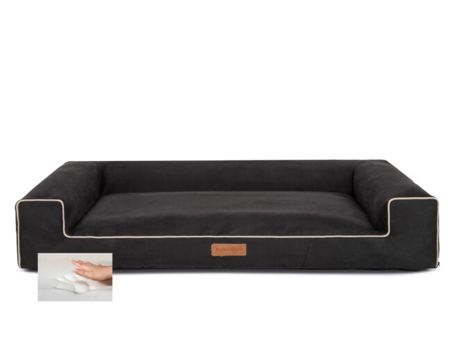 Hondenmand Lounge Bed Suedine Zwart - Afbeelding 2