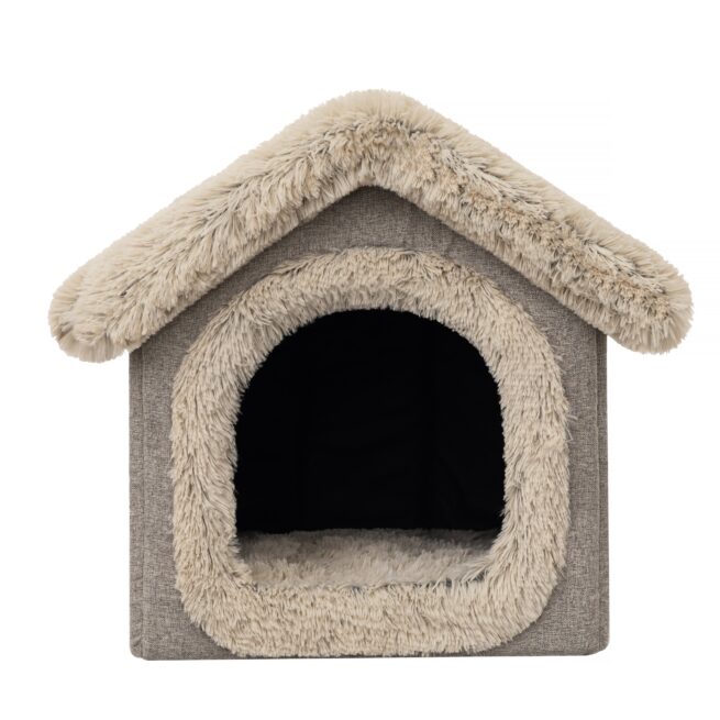 Hondenhuisje Supersoft Fluffy Deluxe Beige/Taupe - Afbeelding 2