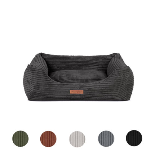 Orthopedische Hondenmand Ribbed Deluxe Zwart