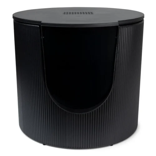 Fuse Design Kattenbak District 70 Metaal Ribbed Zwart